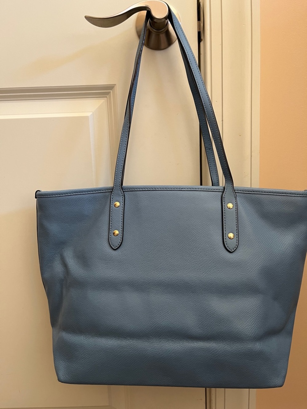 Coach City Zip Pebbled Leather Tote Gold Hardware Hangtag 2015 - Picture 5 of 17